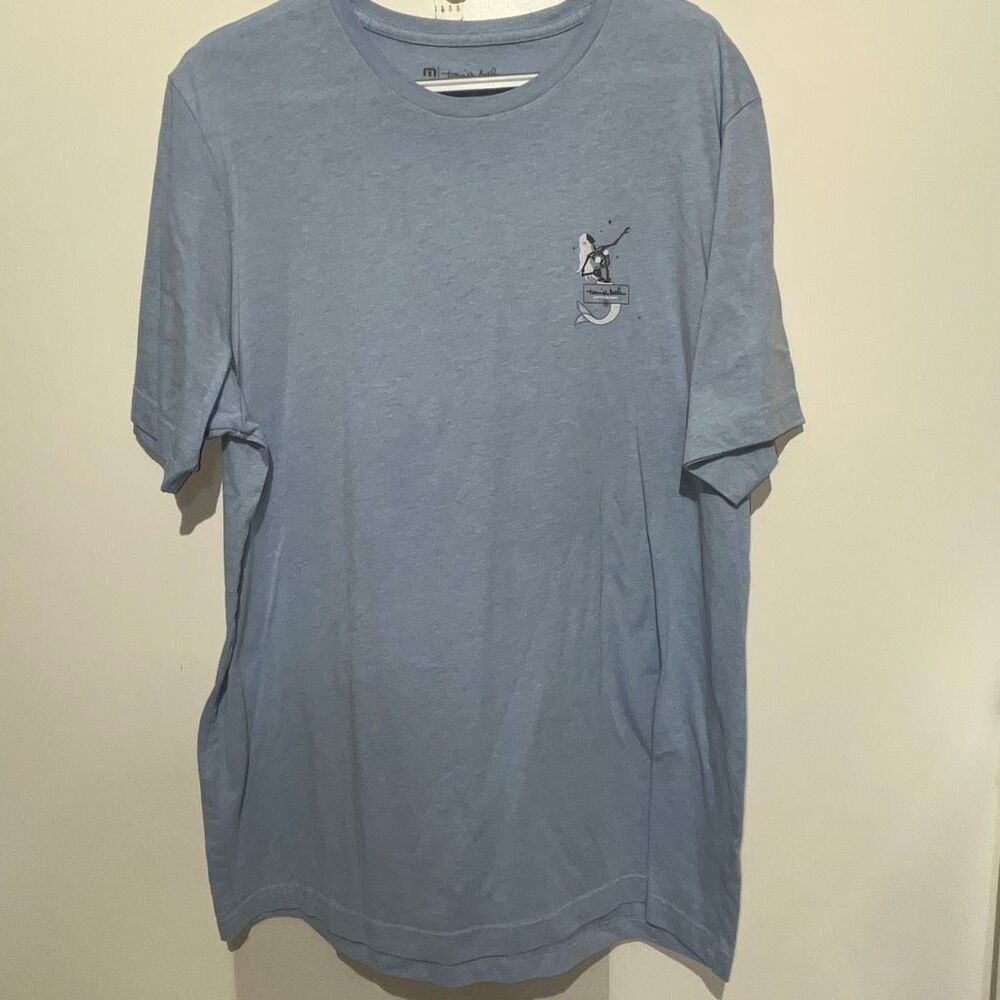 Travis Mathew Men's Blue Skeleton Mermaid Life Of The Party T-Shirt Size XXL
